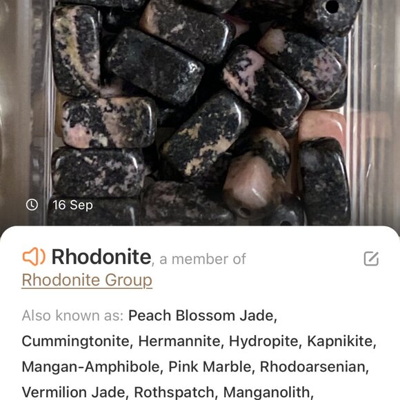 Genuine Gemstone Black Pink Rhodonite Adjustable Short Necklace - Picture 12 of 13